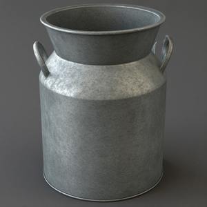 Bidon de lait galvanisé rustique traditionnel avec forme durable parfait pour les cuisines de maisons de ferme et les espaces de jardin extérieurs - Product Image 1