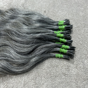 Phần mở rộng tóc người tự nhiên màu xám i-tip cho phụ nữ 100% Remy Ấn Độ, không bị rối, mềm mại và an toàn cho tóc mỏng - Product Image 4