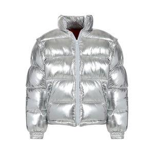 Veste matelassée zippée en laine de mouton brillante à col montant, coupe-vent d'hiver décontractée pour homme, design personnalisé OEM, épaisse et chaude, respirante - Product Image 1