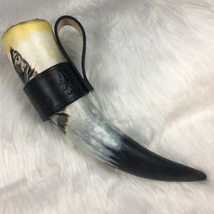 Mug à boire en corne de bois Viking, mug en corne artisanal authentique, mug à bière en corne Viking abordable, forme et taille personnalisées - Product Image 2