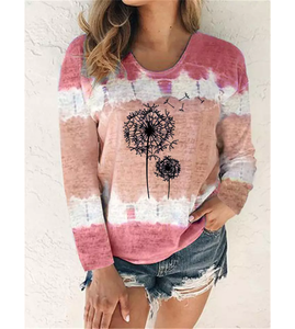 Jersey de invierno para mujer, sudadera, suministro de fábrica, Tie Dye-Camiseta con estampado, patrón sólido de poliéster/algodón - Product Image 3