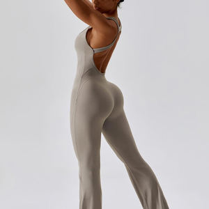 Monos sin mangas para mujer 2026, ligeros, de nailon y elastano, para yoga, con efecto fruncido, ideales para entrenar. - Product Image 4