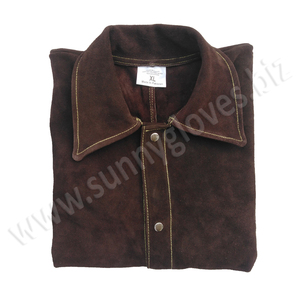 Veste de soudage en croûte de cuir de vache à col montant pour hommes - Product Image 2