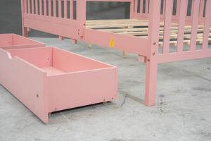 Solid Wood Full Bed <b>Frame</b> with Stylish Headboard & Extra Storage for Teenagers Adults or Rental Apartments - Product Image 3