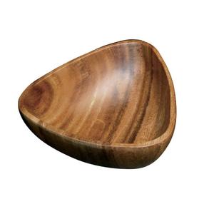 Tazón para servir ensalada de sopa con acabado Natural de forma redonda, diseño único, tazón para servir frutas secas de madera hecho a mano - Product Image 3