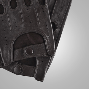 Nuevos guantes de invierno para hombre al por mayor, piel de oveja suave negra, cómodos guantes de conducción de piel de cordero, estilo liso para uso en exteriores - Product Image 5