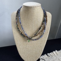 Collier léger personnalisé à faible MOQ, style bohème, perles et pierres naturelles, pendentif en pierre précieuse avec sertissage doré, bijoux étanches pour marque de boutique