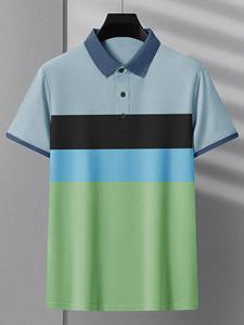 เสื้อโปโลผ้าไหมสำหรับผู้ชายเสื้อโปโลคอโปโลผ้าคอตตอนถักโลโก้หรูหราออกแบบได้ตามต้องการ - Product Image 2