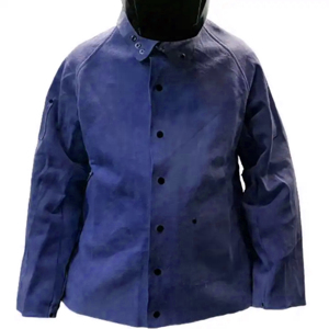 Chaqueta de soldadura de cuero de vaca de grado profesional para soldadores Chaqueta de soldadura de cuero resistente al fuego - Product Image 2