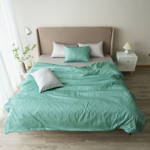 Parure de lit 4 pièces en coton satiné 100% uni, marque privée, 2 taies d'oreiller, housse de couette, drap-housse, OEM/ODM - Product Image 6