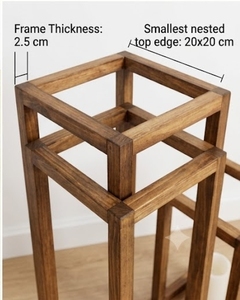 Juego de Faroles Cuadrados de Madera, Decoración para el Hogar - Product Image 4