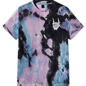 Camisetas ligeras de algodón con tinte anudado para hombre, proveedor de manga corta con estampado OEM personalizado para ropa de moda y gimnasio - Product Image 1