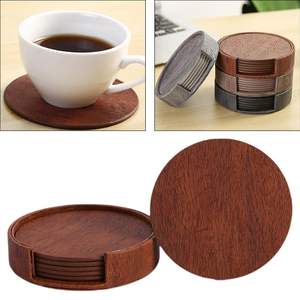 Sous-verre en bois massif poli |   Ensemble de 6 sous-verres à thé Fabricant |   Sous-verres en bois naturel, vente en gros, fournisseur d'usine - Product Image 2