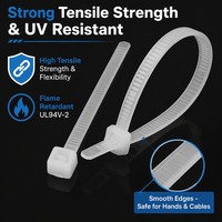 Attaches en plastique de 2,5 mm, 3,6 mm, 4,8 mm, multicolores, autobloquantes, flexibles, en nylon, écologiques, pour câbles 94V-2, fabriquées en Chine