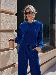 Conjunto de sudadera deportiva de terciopelo personalizada para mujer, Sudadera con capucha de promoción para entrenamiento de gimnasio en invierno, envío aéreo - Product Image 4