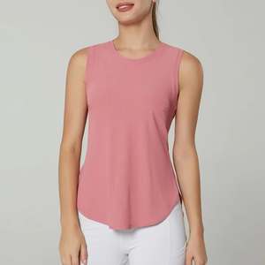 เสื้อกล้ามสำหรับเล่นกีฬาในยิมของผู้หญิงเสื้อครอปของผู้หญิงเสื้อกล้ามคอตตอนสีพื้น - Product Image 1