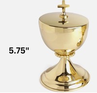 Calice en laiton massif poli Ciboire et Paten 3 pièces pour la sainte communion cérémonie de messe décor d'église approvisionnement religieux