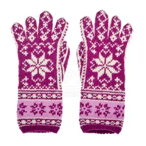 长学生冬季全指手套女式手套纯色女式冬季厚保暖羊毛手套