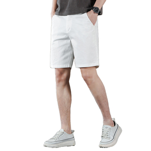 Pantalones Cortos de Algodón para Hombre, Estilo Casual de Negocios, a la Moda, de Cinco Puntos, Combinables con Todo, Diseño Sólido, Finos, de Corte Medio - Product Image 1