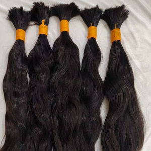 Cabello Humano 100% al por Mayor, Sin Procesar, Natural, Remy, Cutícula Alineada, Cabello Humano Indio en Trama, Onda Suave/Onda Profunda - Product Image 3