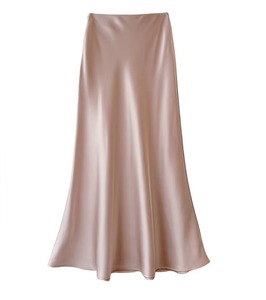 กระโปรงผ้าซาตินเอวสูงทรงเอไลน์เข้ารูปแบบลำลองของผู้หญิงกระโปรงครึ่งสไตล์ที่เหมาะกับฤดูร้อนของ2025 - Product Image 2