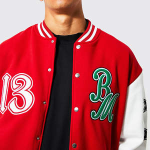 Vestes de style streetwear, qualité supérieure, veste universitaire de style lettreman, patchwork, boutons complets, unisexe, hiver, pour le lycée - Product Image 5