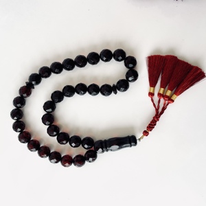 Tespih en ambre baltique fait main facetté couleur cerise, Misbaha, chapelet en ambre baltique fait main à coupe diamant - Product Image 6