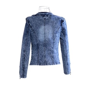 2025 haute qualité décontracté lavé 100% coton à capuche jean veste élégant coupe ajustée Rivet diamant respirant Denim veste pour les femmes - Product Image 2