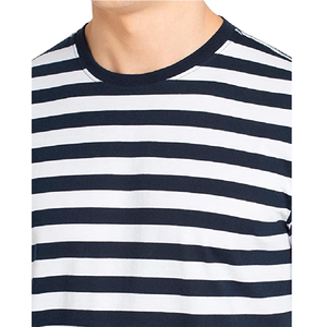 Camiseta ajustada personalizable de la mejor calidad para hombre, camisa de Color sólido, suave y cómoda, a rayas, venta al por mayor - Product Image 5