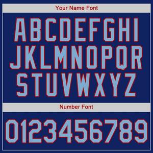 Camiseta de béisbol auténtica azul claro real personalizada-roja - Product Image 4