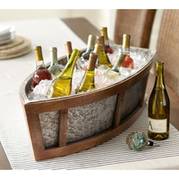Baignoire de luxe en métal à double paroi pour refroidisseur à glace, idéale pour bar, hôtel, fête, présentoir à vin ou centre de table