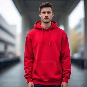 เสื้อฮู้ดสำหรับผู้ชายผ้า500มีฮู้ดสำหรับผู้ชายผ้าโพลีเอสเตอร์ทำจากผ้า GSM เสื้อสวมหัวทรงหลวมโอเวอร์ไซส์เปิดไหล่100% - Product Image 2
