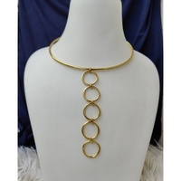 Collier ras du cou en laiton plaqué or à maillons géométriques, style minimaliste, unisexe, pour tous les jours et les fêtes, personnalisable