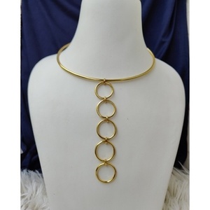Collar de Cadena con Eslabones Geométricos de Latón Chapado en Oro, Estilo Minimalista, Unisex, para Uso Diario y Fiestas, Personalizable - Product Image 4