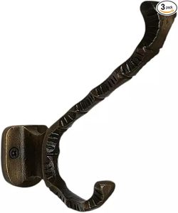 Antique Brass Decorative Wall <b>Hooks</b> Iron Casted Aluminium <b>Bathroom</b> Door <b>Hooks</b> for Towel Hat and Coat Antique Finish - Product Image 6
