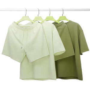 2026 New Custom Streetwear Cotton Jogging Sportswear Gym Tracksuit and Short 2 Piece Shorts <b>Track</b> Suit Men <b>T</b> Shirt Set GYM Wear - Product Image 6