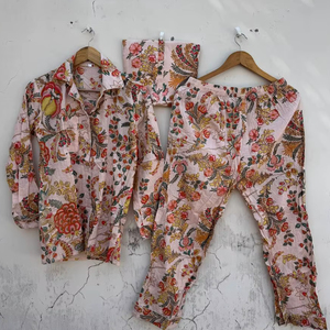 Ensemble de pyjama en coton pour femmes |   Vêtements de nuit confortables pour la maison - Product Image 3