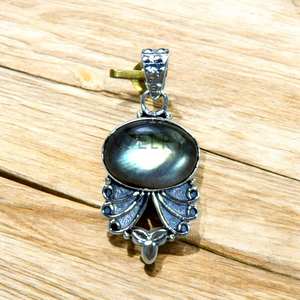 Pendentifs en argent sterling 925 avec pierre précieuse naturelle labradorite, bijoux faits à la main, vente en gros - Product Image 2