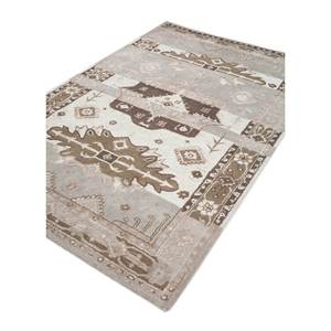 Tapis en laine et viscose tufté à la main Mythos Ivory Tra-14028, 9x12, design patchwork rectangulaire pour salon, couloir, tissage rectangulaire - Product Image 1