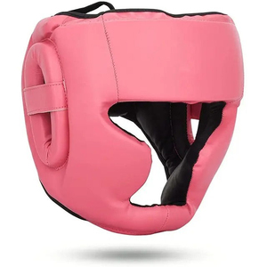 Protège-tête de kickboxing en cuir PU, best-seller, impression personnalisée, respirant, durable, protection intégrale du visage, rembourrage en mousse, OEM - Product Image 1