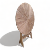 Ensemble de table à manger pliante ronde en bois massif moderne avec 4 chaises pour restaurant, mobilier de bar à domicile, ferme et parc