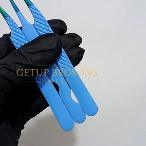 Pinzas para Pestañas de Alta Calidad GETUP BROSONS IMPEX de 90 Grados, Acero Inoxidable, Color Azul, Punta Lisa, Antiestáticas y Antimagnéticas - Product Image 4