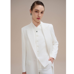 Abrigos de calidad premium para mujer, abrigo largo de berilo largo, tela de alta calidad de un solo pecho, ropa de mujer, hormiga blanca elegante - Product Image 1