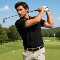 Polo de golf pour homme en jersey de coton Pima de haute qualité avec logo brodé