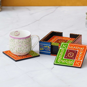 ที่รองแก้วไม้ที่สวยงามที่ทำจากไม้ธรรมชาติที่มีพื้นผิวเป็นเงาเหมาะสำหรับรับประทานอาหารร้านกาแฟและให้เป็นของขวัญจำนวนมาก - Product Image 6