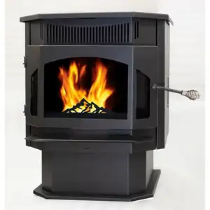 9KW cheap Uk made wood pellet stove, cast iron wood burning stove for sale