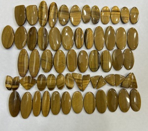 Piedra de cristal de ojo de tigre Natural de grado AAA +, par de piedras preciosas sueltas para Reiki, energía curativa, Decoración, regalo, piedra de ojo de tigre de calidad - Product Image 1