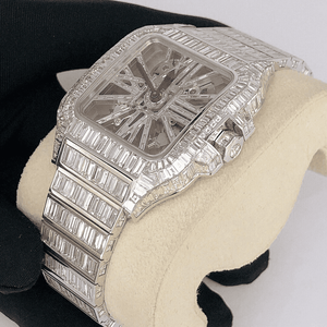 Reloj Mecánico Automático de Lujo para Hombre, Esfera Cuadrada, Caja de Acero Inoxidable, Cristal de Zafiro, 40 mm, Gemas de Hielo, 20 mm, 10 Bar, Resistente al Agua - Product Image 5