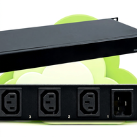 PDU rack neutre 8 ports 230V 16A C13 C19 avec interrupteur à distance, écran OLED, surveillance Web SNMP, disjoncteur, certifié CE ETL