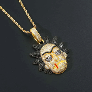 Personnalisé Hip Hop vvs Clarity Moissanite Pendentifs Rond Taille Brillant En Argent Sterling 925 Pour Unisexe - Product Image 3